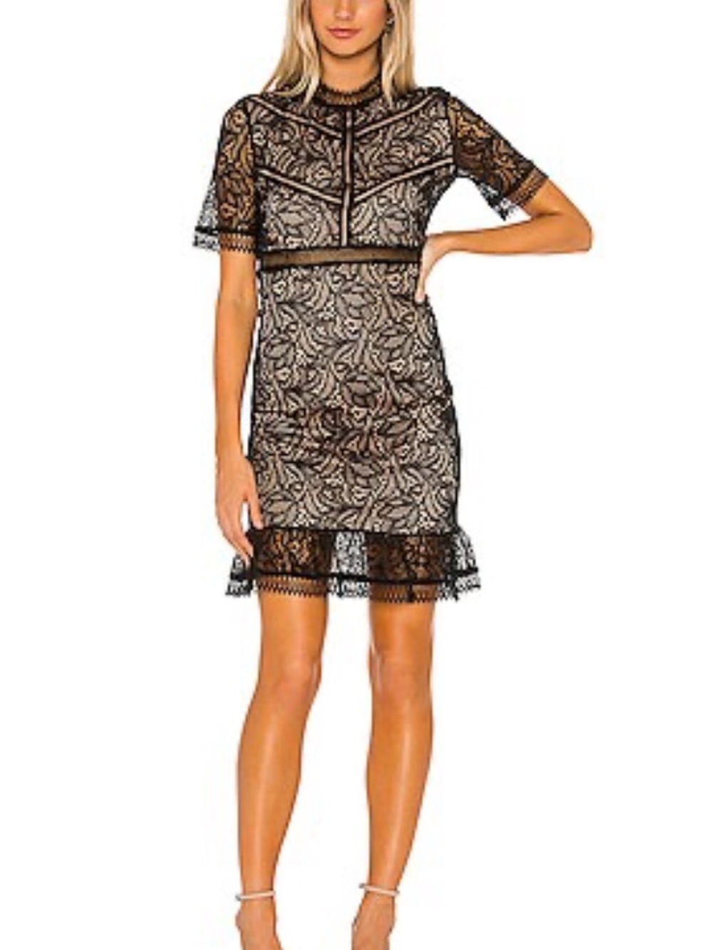 LIKE NEW Bardot Theodora Black Lace Overlay Sheath Dress - Elegant Women's Dress